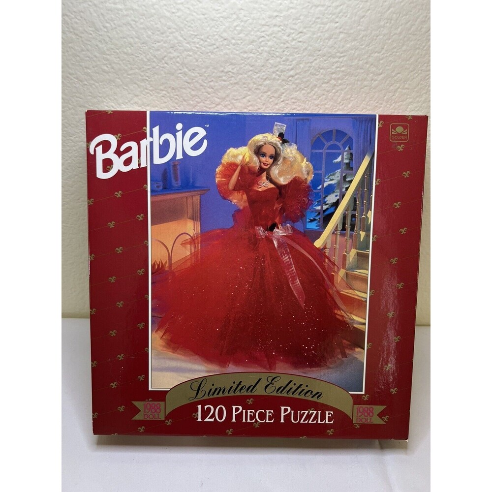 Barbie 1988 Holiday Doll 120 Pcs Puzzle Christmas Limited‎ Edition Golden SEALED